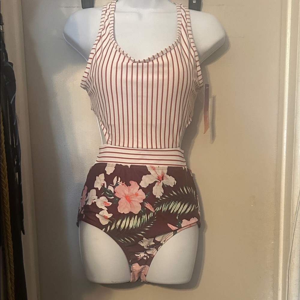 Striped and Floral Women's Swimsuit
